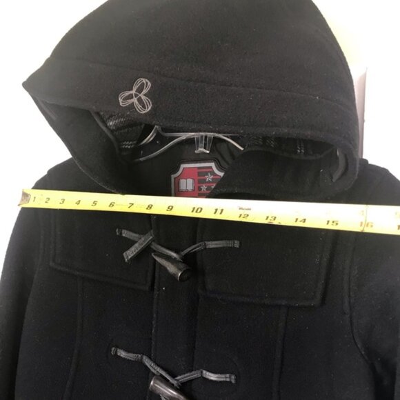 Aritzia TNA Wool Pea Coat Hood Toggle Buttons Zipper Bomber Jacket Wool Military - Picture 13 of 15